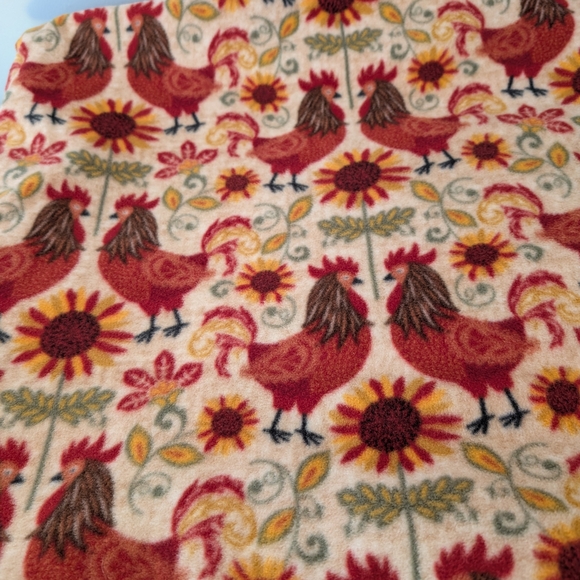 Hand Crafted Other - Hand Crafted Double Sided Anti Pill Fleece Rooster Pattern Blanket